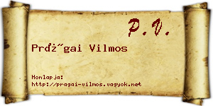 Prágai Vilmos névjegykártya